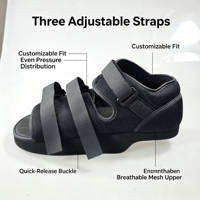 Sepatu Pasca Operasi Heel Offloading, Model Musim Panas, Bahan Mesh Bernapas, Velcro, EVA Wedge, Perawatan Tumit, Spur, Plantar Fasciitis, Pasokan Pabrik