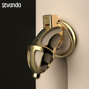 Gabbia di Castità in Metallo Dorato SEVANDA, Giocattoli Sessuali per Uomini, Lucchetto per Pene, Attrezzatura per Bondage per Giochi Erotici - Product Image 1