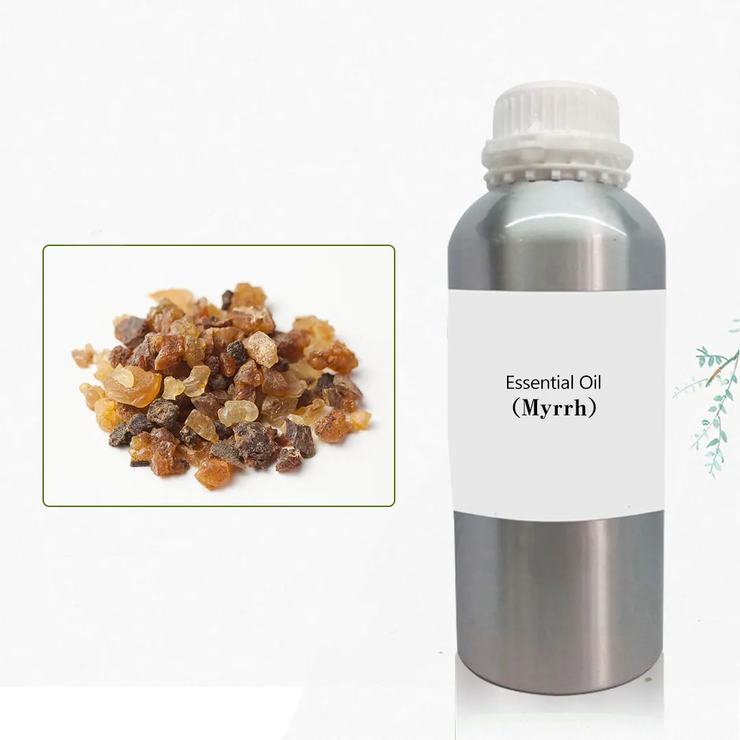 Myrrh Minyak Esensial Tanaman Minyak Esensial Layanan OEM 100% Murni, Minyak Tanaman Ekstraksi Label Pribadi