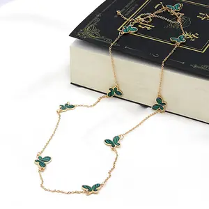 DM009 Fashion Long Chain Butterfly Necklace Women Long Necklace