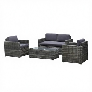 Conjunto de Muebles de Jardín Plegables y Desmontables de Mimbre y Ratán para Patio, Sala de Estar y Comedor - Product Image 2