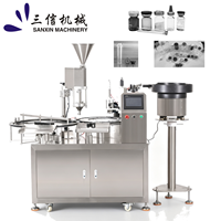 Machine de remplissage et de sertissage automatique semi-compacte pour flacons en verre, industries agroalimentaires/chimiques/boissons, haute productivité