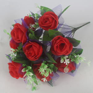 Ourson décoratif en soie avec 12 têtes, pot de roses artificielles, pour la maison, nouvel arrivage, bon marché, - Product Image 1