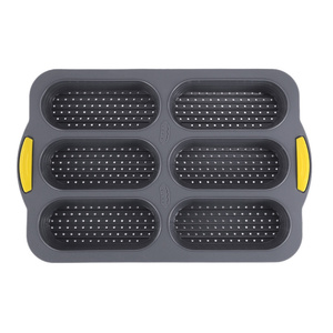 Stampo in Silicone per <span class=keywords><strong>Pane</strong></span> Francese a 6 Cavità 37,5x24,5cm Antiaderente Resistente al Calore Riutilizzabile per Forno da Cucina - Product Image 1