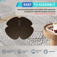 Bases de parasols d'extérieur robustes en acier inoxydable avec revêtement en poudre, forme de fleur décorative, fabrication OEM JH-Mech