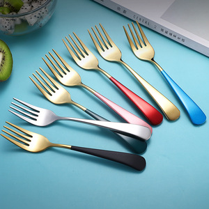 Cuchillo, tenedor y cuchara de acero inoxidable 304, cuchara de postre de cabeza redonda estilo celebridad de internet, cuchillo europeo para carne, tenedor y cuchara de postre. - Product Image 4