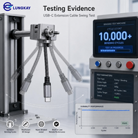 Câble d'extension USB 3.2 Gen2 Type-C LUNG KAY OEM 20 Gbit/s 100 W PD 4K 60 Hz blindé mâle-femelle pour appareil photo, ordinateur portable, SSD