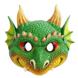 Máscara de fantasia, máscara de animal meia face de dragon ear para festa de páscoa halloween