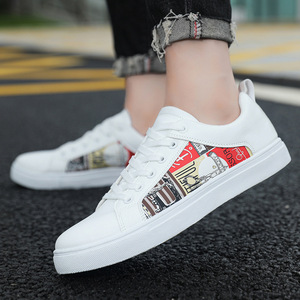 Nuevos zapatos de hombre a la moda que son versátiles. Versión coreana. Zapatillas bajas para niños. Zapatillas blancas informales. - Product Image 2