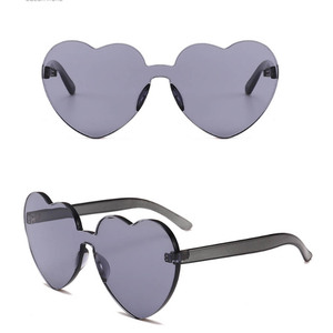 Lunettes en forme de coeur pour femmes verres teintés clairs colorés <span class=keywords><strong>rouge</strong></span> rose jaune nuances monture sans monture pour accessoires de voyage <span class=keywords><strong>Halloween</strong></span> - Product Image 1