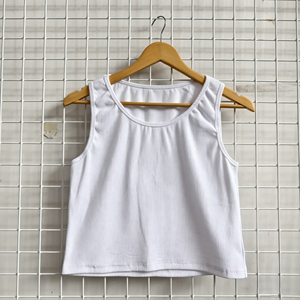 <span class=keywords><strong>Camiseta</strong></span> informal de algodón acanalado de cuello redondo a juego para mamá e hija, <span class=keywords><strong>camiseta</strong></span> sin mangas a juego para la familia - Product Image 2