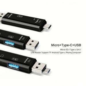 อะแดปเตอร์อ่านการ์ด 5 in 1 มัลติฟังก์ชั่น Type C Micro USB เป็น USB OTG USB 2.0 รองรับการ์ด TF สำหรับคอมพิวเตอร์และอุปกรณ์ Android - Product Image 4