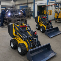 Chargeuse compacte sur pneus de 1050 kg avec moteur à essence télécommandé EURO 5 EPA CE, directement de l'usine, avec scie à roche