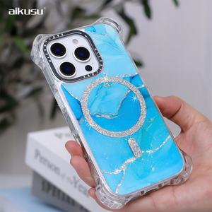 Coques de téléphone personnalisées en époxy pailleté AIKUSU Design, compatibles avec la charge sans fil, pour iPhone 17, 16, 15 Pro Max - Product Image 6