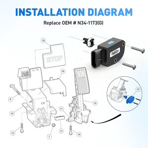 Kit de capteur d'accélérateur compatible avec les voiturettes de golf Club Car 2010 et modèles ultérieurs Precedent/<span class=keywords><strong>Tempo</strong></span>/Onward à essence, avec ensemble de pédale d'accélérateur de 2e génération - Product Image 4
