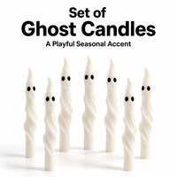 Bougie Pilier Fantôme Vintage Halloween Fantaisie, Parfumée aux Fruits, en Cire de Soja Blanche, Non Toxique, Écologique, dans un Pot en Fer Blanc