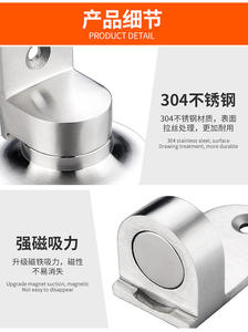 Butée de porte invisible en acier inoxydable anti-collision à fixation au sol pour salle de bain, hôtel et cuisine – Design moderne et durable - Product Image 3