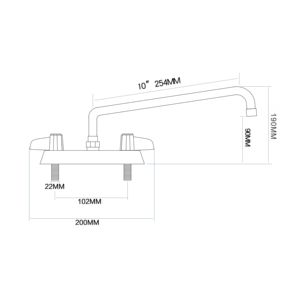 Robinet de cuisine professionnel moderne 10 pouces à bec pivotant et double poignée, en laiton massif chromé poli, pour évier de cuisine, salle de bain et hôtels - Product Image 2