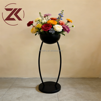 Support de fleurs en métal doré électroplaqué moderne ZKAI pour centre de table de mariage et décoration de mariage