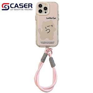 Cartone animato carino crema specchio portafortuna gatto custodia per <span class=keywords><strong>iPhone</strong></span> 16 15 <span class=keywords><strong>Pro</strong></span> <span class=keywords><strong>Max</strong></span> 14 <span class=keywords><strong>13</strong></span> fatto a mano <span class=keywords><strong>rosa</strong></span> grigio paraurti Cover per telefono cellulare PC - Product Image 5