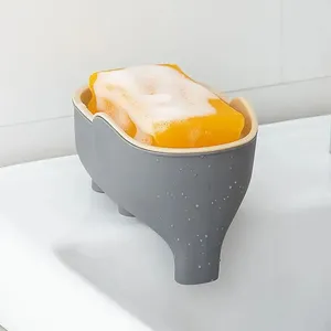 Soap Box NEW Double Layer Creative Cute Elephant <b>Bathroom</b> <b>Accessories</b> Home Decorative Children Students Waterproof Drain Rack - Product Image 5