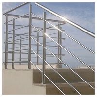 ACE Balustrade Ronde Balcon Terrasse Pont Escalier Acier Inoxydable Noir Tige de Tuyau Barre Garde-Corps Pour Villa Maison Avec Main Courante Supérieure