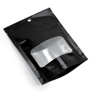 Bolsas de Mylar Negras Mate Impresas Personalizadas, Bolsa de Aluminio con Cierre Hermético y Ventana Transparente para Alimentos - Product Image 4