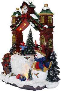 Christmas Village Clock Tower animato pre-illuminato musicale Winter Snow Village aggiunta perfetta (solo Display orologio) - Product Image 2