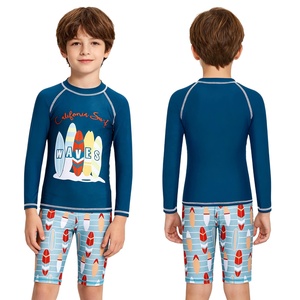 Maillot de bain 2-10 2 pièces pour enfants, garçons, hauts et shorts imprimés, maillot de bain, plage, vacances, piscine, parc aquatique, spa - Product Image 2