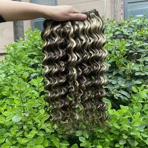 Mèches de cheveux indiens Remy vierges doublement étirées, lisses comme des baguettes, avec mèches colorées - Product Image 6