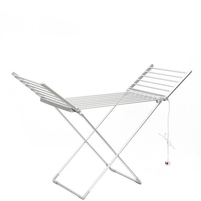 Indoor Foldable Standing Type Constant-temperature Electric Heating Metal Clothes Drying Rack with Wing-shaped Design for Tools