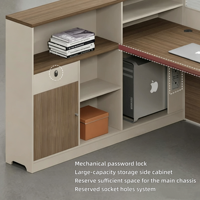 Poste de travail de bureau élégant pour 3/6 personnes avec cloison et armoires de rangement