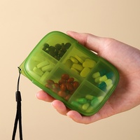 Boîte à pilules hebdomadaire personnalisée en PP écologique, 6 compartiments, organiseur de pilules de voyage avec cordon et logo personnalisé