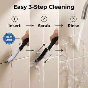 Juego de 3 Cepillos Ergonómicos para Limpieza de Grietas, Cerdas de Nailon de Alta Calidad, Mango de Plástico Duradero, Multiusos para Grietas Profundas/Lechada - Product Image 3