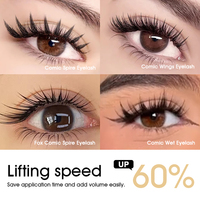 Extensions de cils pré-faits Comic Spire, effet 3D doux, cils en forme de plume, cils de maquillage Comic Wings