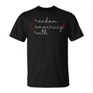 T-shirt patriotique unisexe à manches courtes et col rond pour adultes, thème Liberté, Démocratie, Vérité, 4 juillet, activités promotionnelles, sérigraphie - Product Image 3
