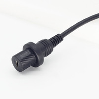 Câble micro USB étanche monté sur panneau Micro B mâle à femelle câble d'extension avec couvercle