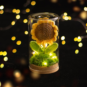 Tự làm hoàn thành hướng dương mô phỏng Móc Đèn thủy tinh bóng râm Tabletop nightlight trang trí cho phòng ngủ kỳ nghỉ Bộ quà tặng - Product Image 2