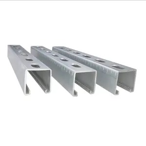 41mm X 21mm Metal Cable Tray Support System HDG Slotted C Support Slotted C Channel Strut Support