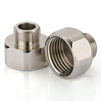 Adaptador reductor OEM de latón para tuberías, rosca hembra de 1/2 a rosca macho de 3/8 con junta de goma para plomería de baño