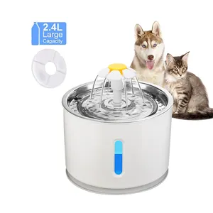 Автоматический фонтан для кошек, кошачий дозатор воды, большая миска для питья, чашка для питья, 2,4 л