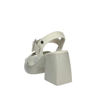 Sandali da donna con tacco grigio scarpe da sposa con cinturino alla caviglia 160793 con chiusura a punta o punta quadrata in pizzo - Product Image 2