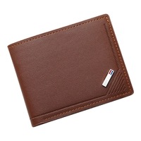 Dompet Kulit PU Pria Lipat Dua, Tempat Kartu, Dompet Bisnis dengan Banyak Slot Kartu, Logo Custom, Grosir OEM