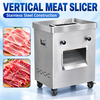 Machine à trancher le porc frais avec corps en acier inoxydable et roulettes