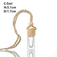 5ml carré suspendu vide verre voiture désodorisant diffuseur liège scellé rechargeable parfum huile essentielle pour bureau à domicile ou voiture
