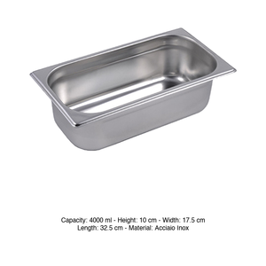 Bac alimentaire GN 1/3 en acier inoxydable 18/10, 32,5 × 17,5 × 10 h cm, 642 g Inox Inox Macel - Product Image 3