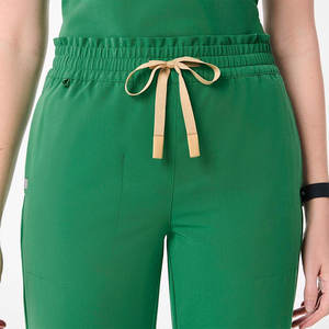 YilongレディースVネック半袖スクラブセットワイドレッグパンツサイドスリット看護師快適通気性医療用ユニフォーム - Product Image 6