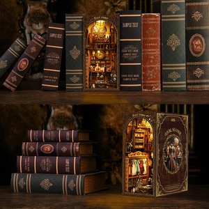 Modèle 2025 Nouveau Livre Nook DIY <span class=keywords><strong>Mini</strong></span> Maison de Poupées avec Lumières LED Fait Main Magasin de Livres Magique Jouet Musical - Product Image 1
