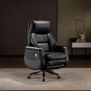 Executive Chair Office Chair Black Leather Swivel Reclining High Back Comfortable Home Computer Chair Business Chair - Product Image 1