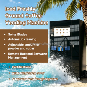 Distributeur automatique de café YISO avec traitement de l'eau, double température, écran tactile 27 pouces, machine à glaçons intégrée, réservoir sous pression et robot de préparation des grains de café - Product Image 3